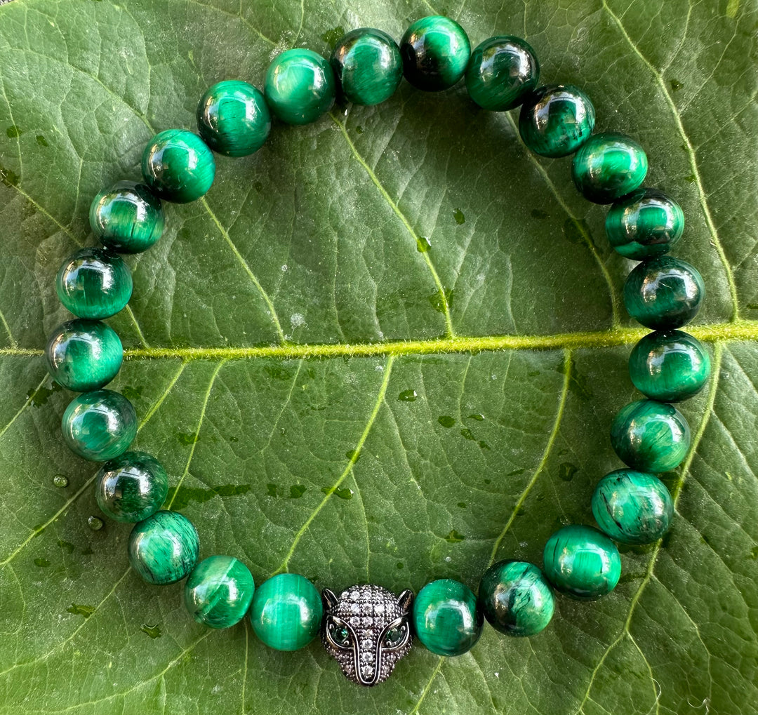 LUNALUX Black-Green Tiger's Eye Bracelet