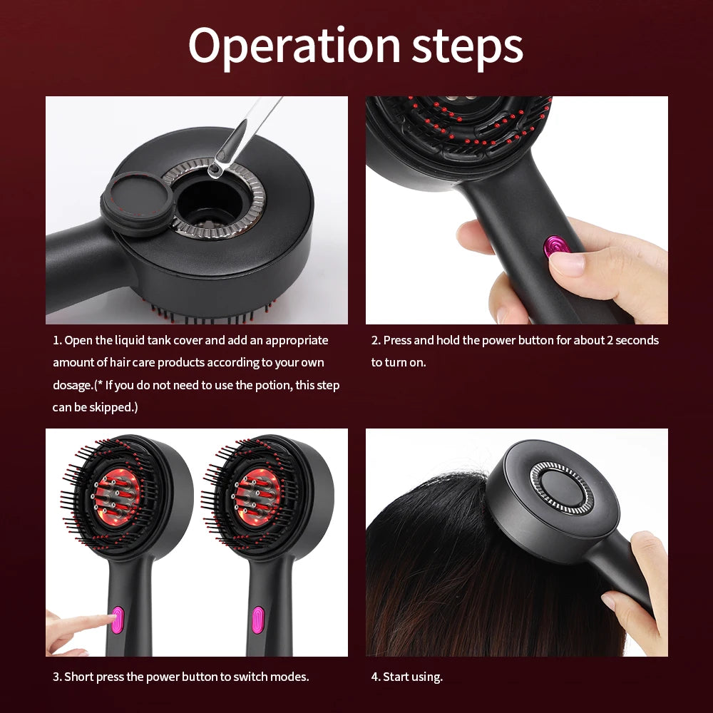 Electric Scalp Massage Comb with Red Light