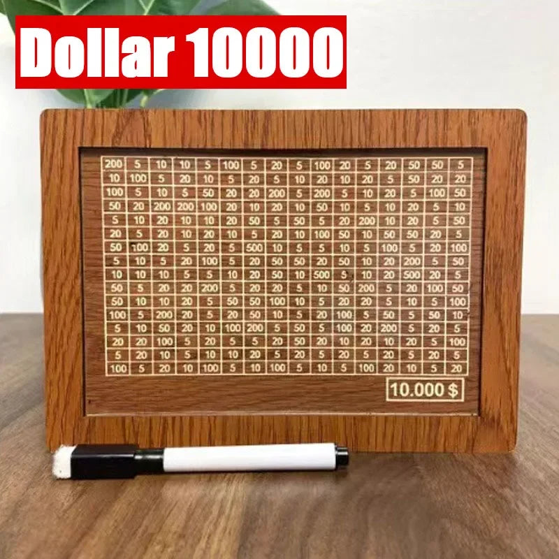 Wooden Money Box with Counter