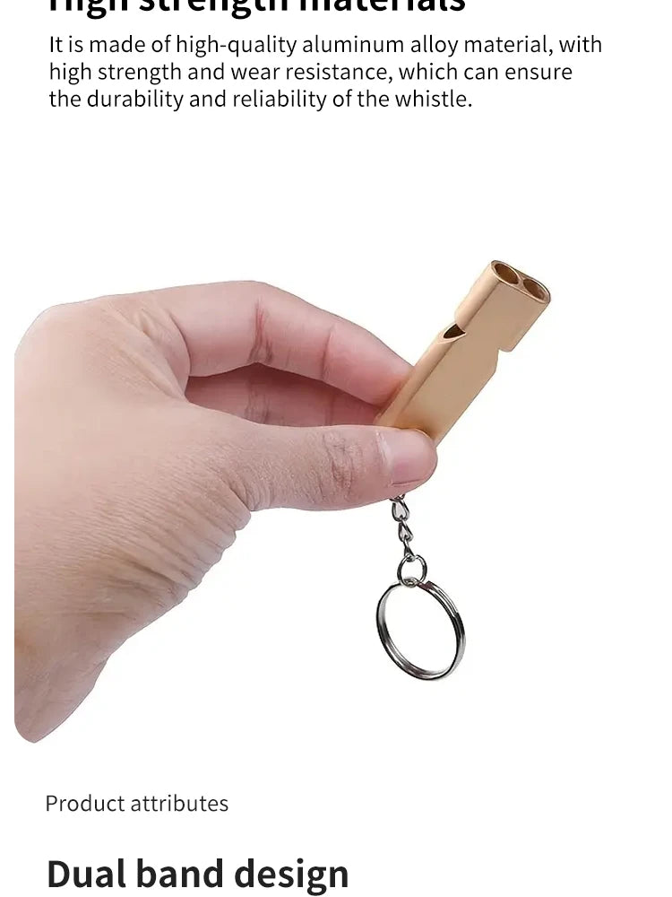 Flat Aluminum Alloy Dual Frequency Survival Whistle