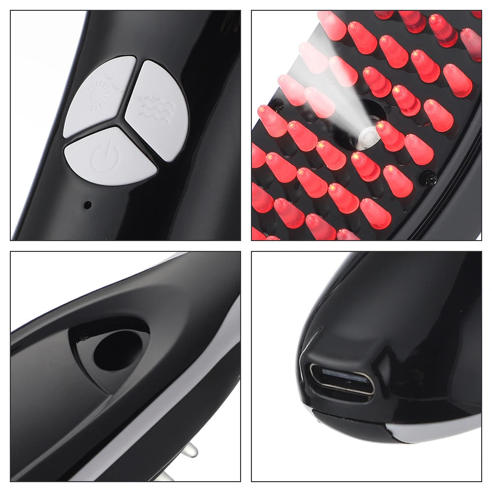 Electric Scalp Massage Comb with Red Light
