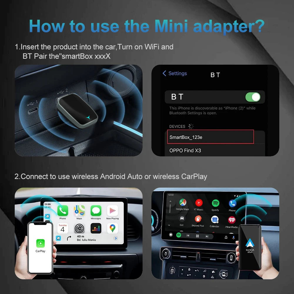 NEW 2-in-1 Wireless CarPlay AI Box
