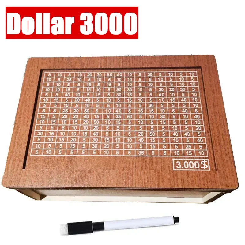 Wooden Money Box with Counter