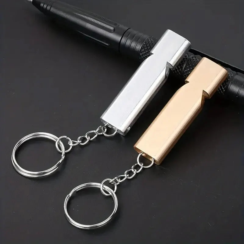 Flat Aluminum Alloy Dual Frequency Survival Whistle