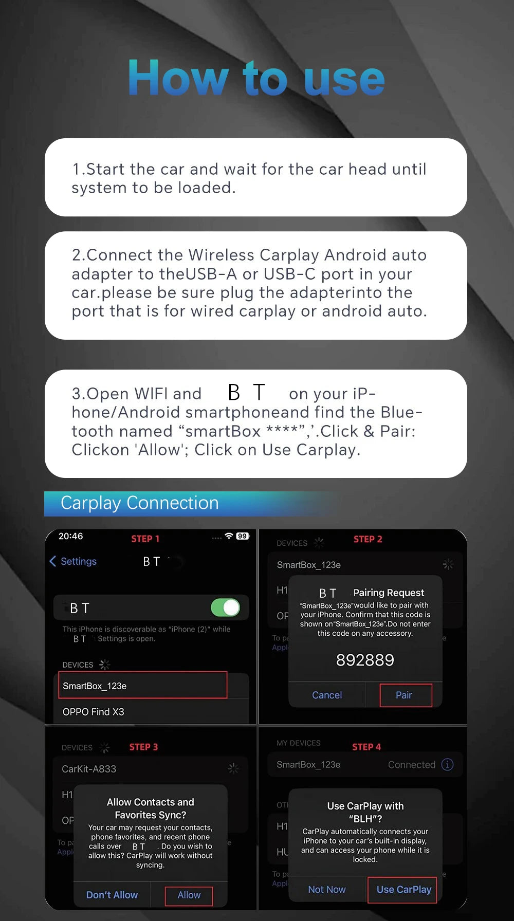 NEW 2-in-1 Wireless CarPlay AI Box