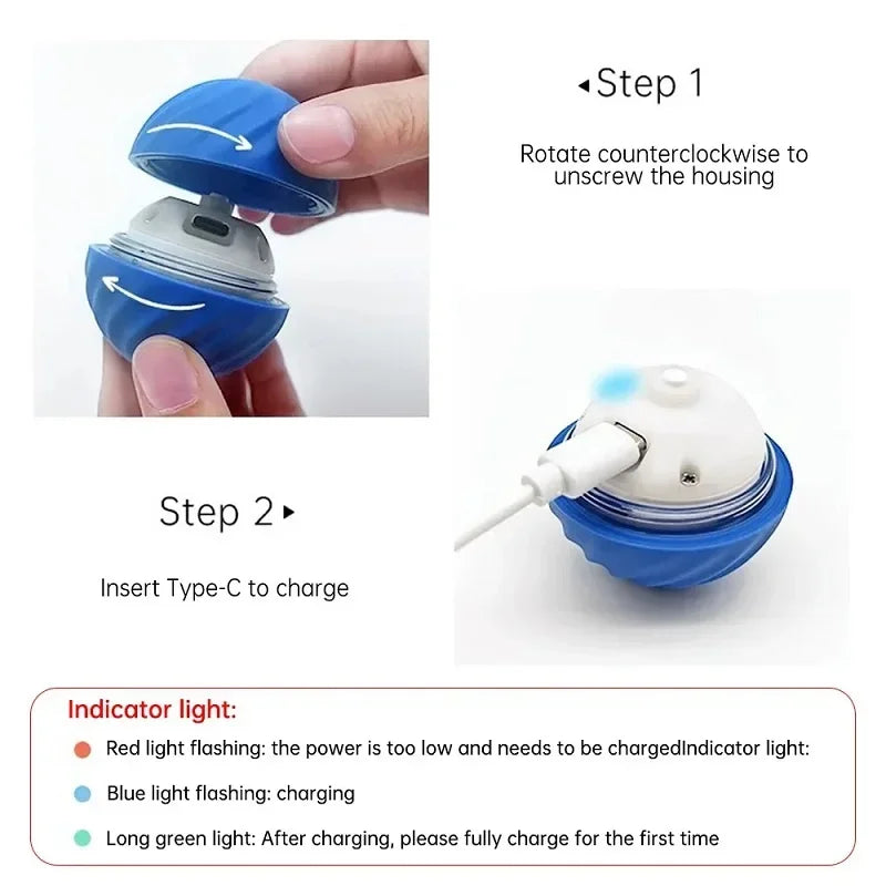 Automatic Moving Bouncing Light-Up Dog & Cat Toy Ball