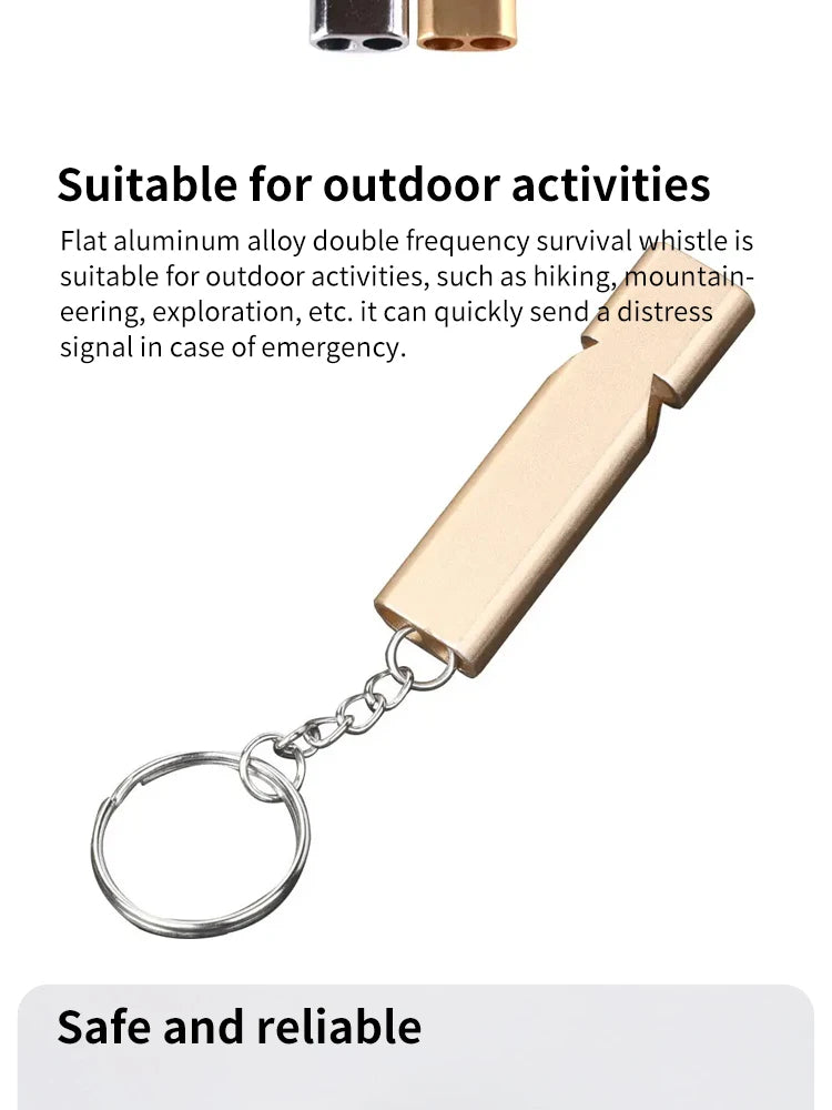 Flat Aluminum Alloy Dual Frequency Survival Whistle