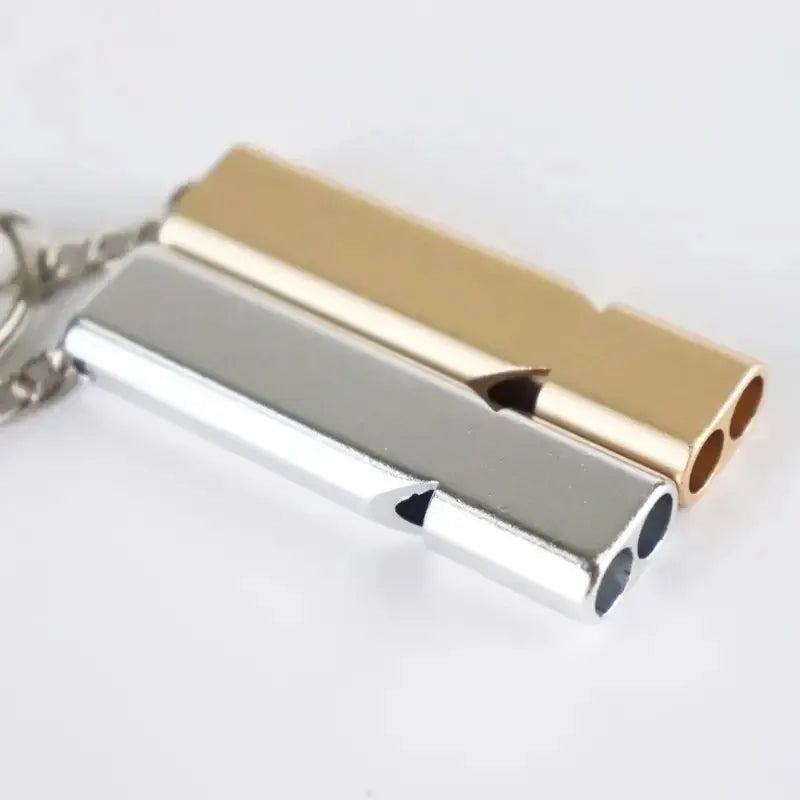 Flat Aluminum Alloy Dual Frequency Survival Whistle