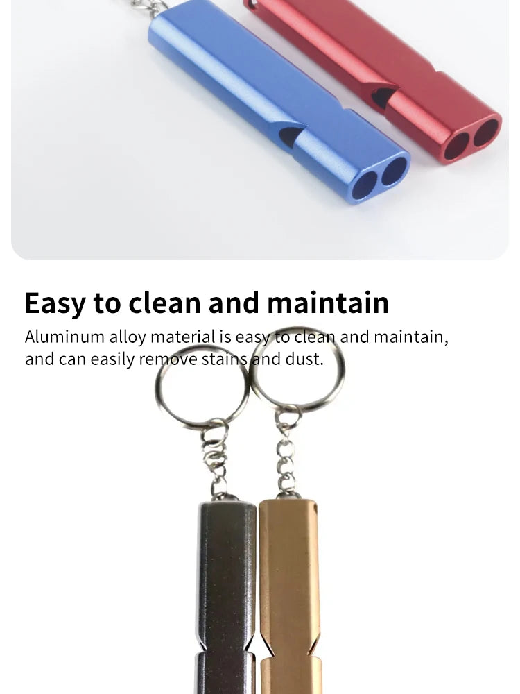 Flat Aluminum Alloy Dual Frequency Survival Whistle