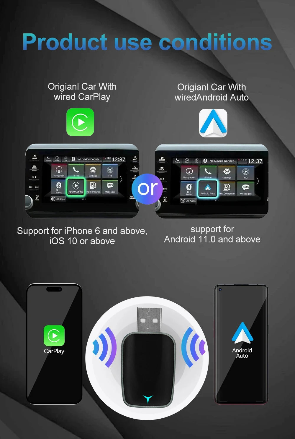 NEW 2-in-1 Wireless CarPlay AI Box