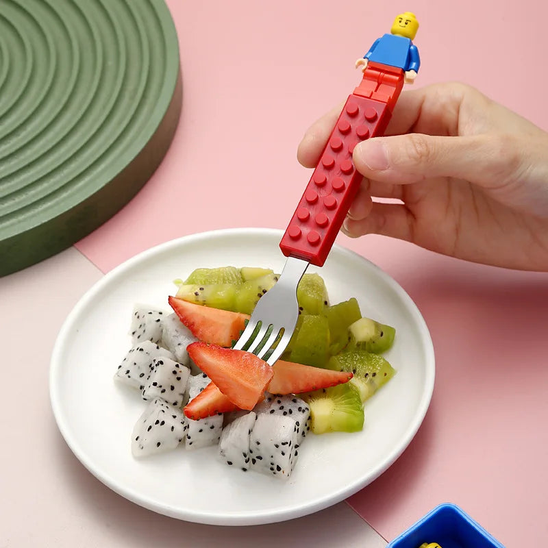 Creative Building Block Kids Cutlery Set
