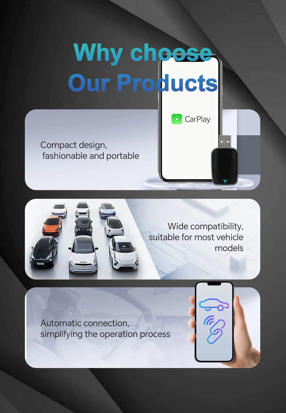 NEW 2-in-1 Wireless CarPlay AI Box