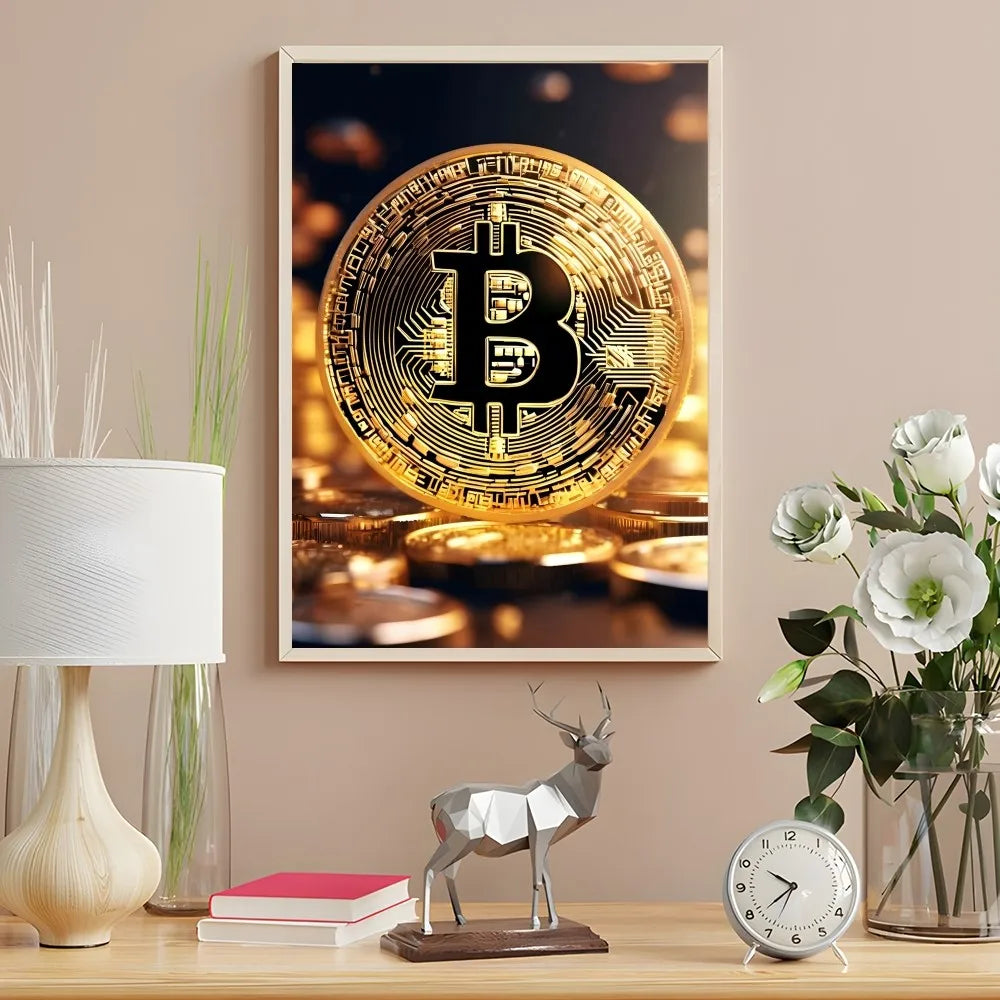 Bitcoin Gold Poster – Luxury & Modern Decoration