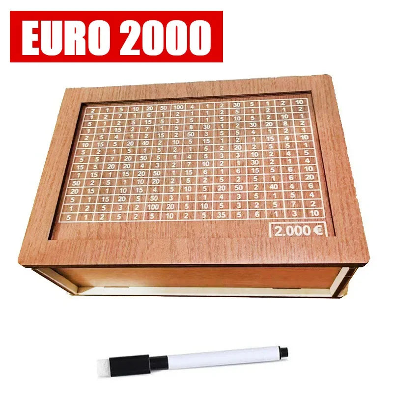 Wooden Money Box with Counter