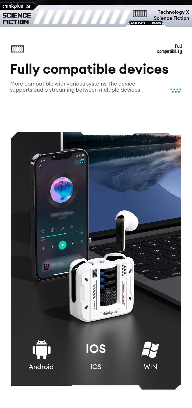 Lenovo LP49 TWS Bluetooth 5.4 Earphones