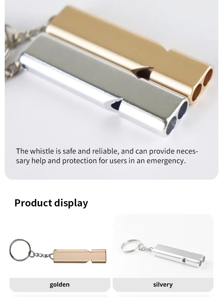 Flat Aluminum Alloy Dual Frequency Survival Whistle