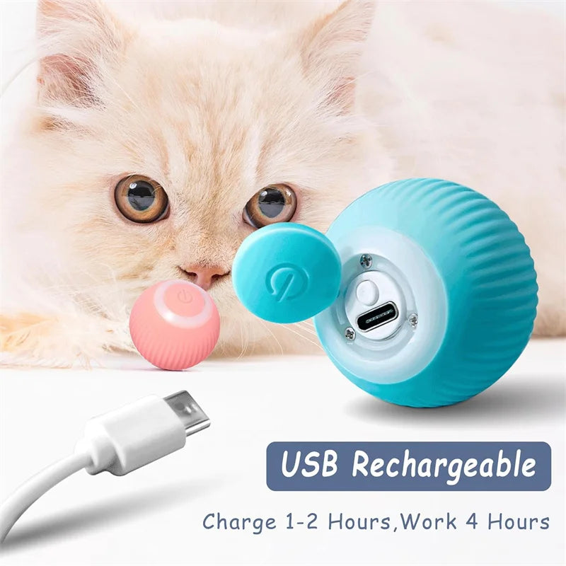 Automatic Moving Bouncing Light-Up Dog & Cat Toy Ball