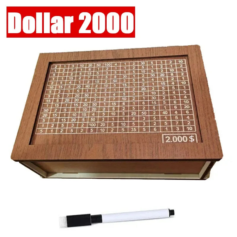 Wooden Money Box with Counter