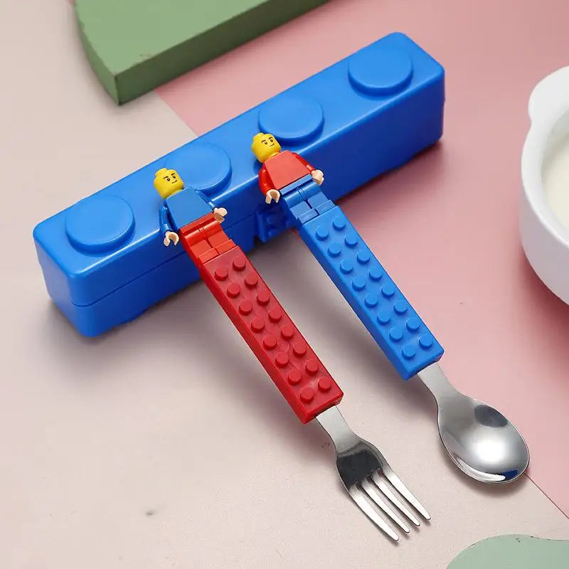 Creative Building Block Kids Cutlery Set
