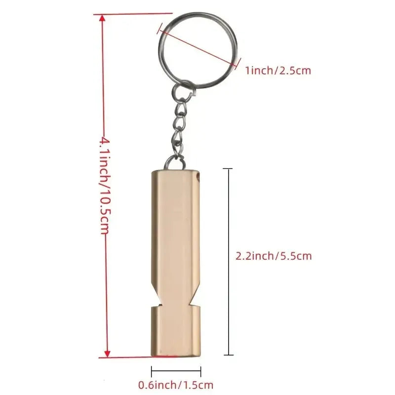 Flat Aluminum Alloy Dual Frequency Survival Whistle