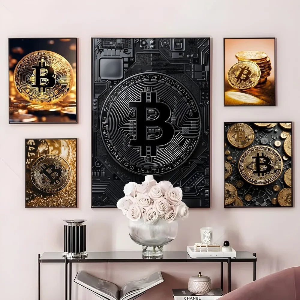 Bitcoin Gold Poster – Luxury & Modern Decoration